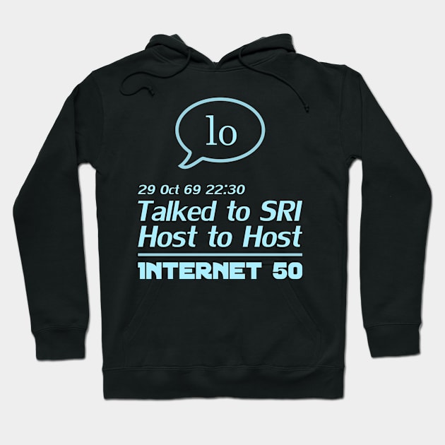 Internet 50 - talked to SRI, Host to host 29 Oct 69 - light blue Hoodie by patpatpatterns